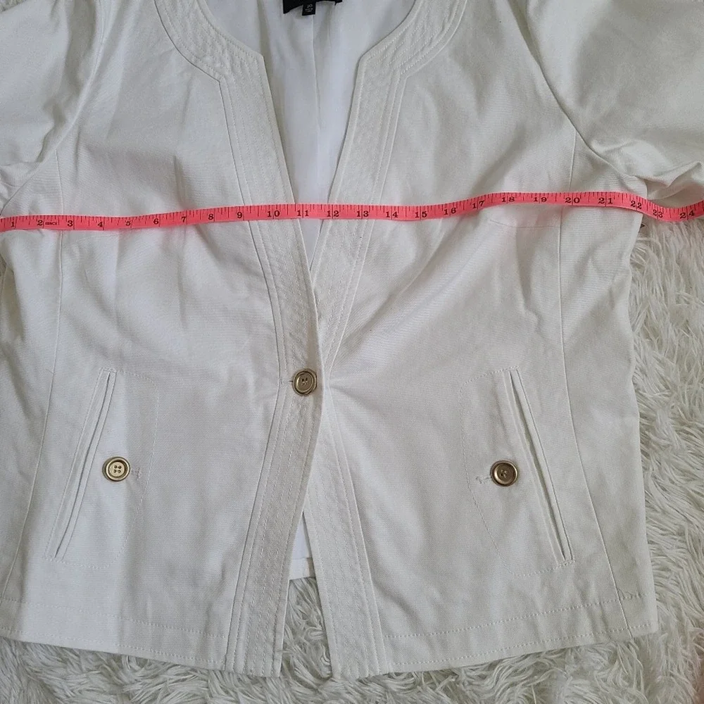 Talbots White Gold Button Blazer Size 20 - Picture 6 of 10